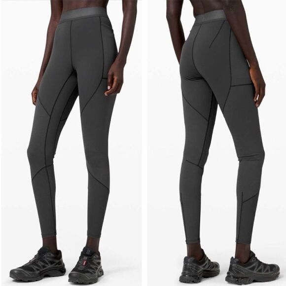 Lululemon Lab Esker Tight high rise pockets charcoal grey women’s size 2 - Picture 1 of 9